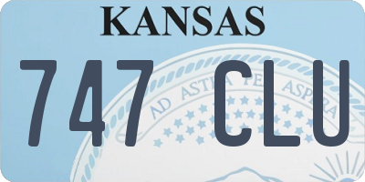 KS license plate 747CLU