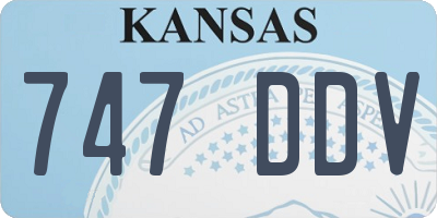 KS license plate 747DDV