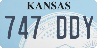 KS license plate 747DDY
