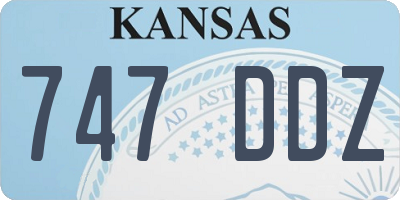 KS license plate 747DDZ