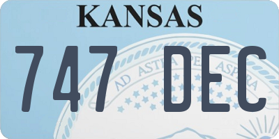 KS license plate 747DEC