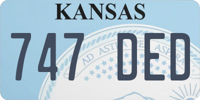 KS license plate 747DED