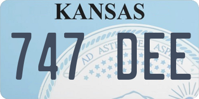 KS license plate 747DEE