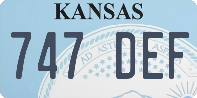 KS license plate 747DEF