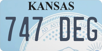 KS license plate 747DEG