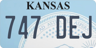 KS license plate 747DEJ