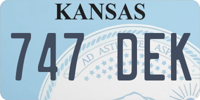 KS license plate 747DEK