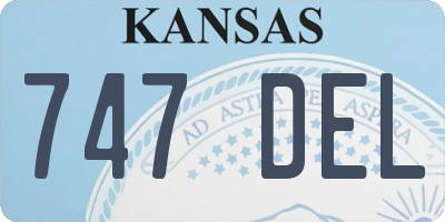 KS license plate 747DEL