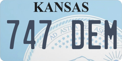 KS license plate 747DEM