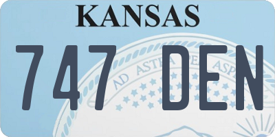 KS license plate 747DEN