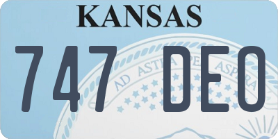 KS license plate 747DEO