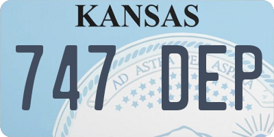 KS license plate 747DEP