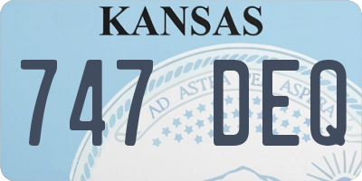 KS license plate 747DEQ