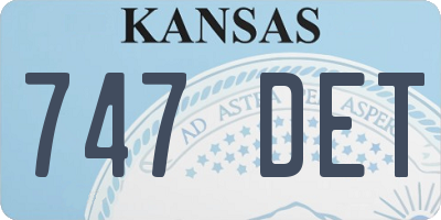 KS license plate 747DET