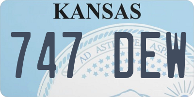 KS license plate 747DEW