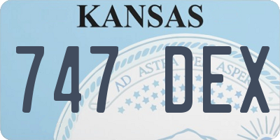 KS license plate 747DEX