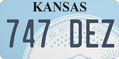 KS license plate 747DEZ