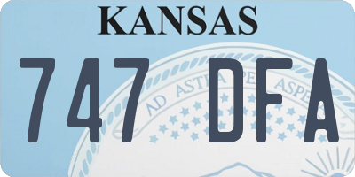 KS license plate 747DFA