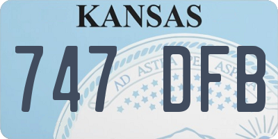 KS license plate 747DFB