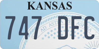KS license plate 747DFC