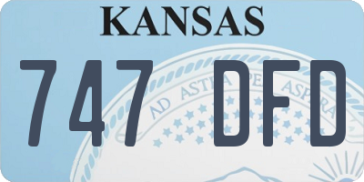 KS license plate 747DFD