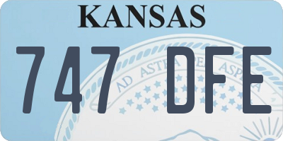 KS license plate 747DFE