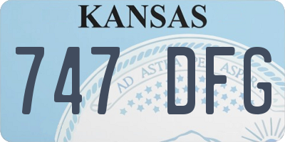 KS license plate 747DFG