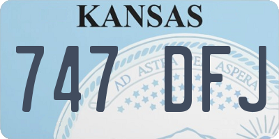 KS license plate 747DFJ