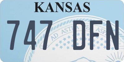 KS license plate 747DFN