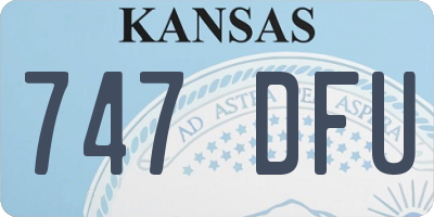 KS license plate 747DFU