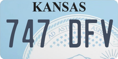 KS license plate 747DFV