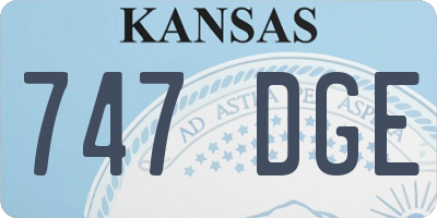 KS license plate 747DGE