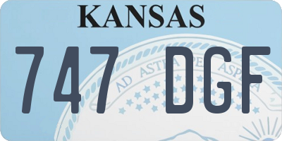 KS license plate 747DGF