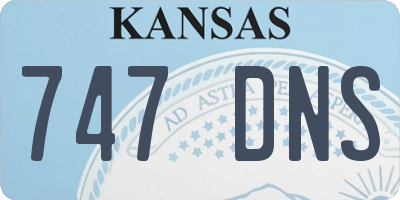 KS license plate 747DNS