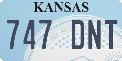 KS license plate 747DNT