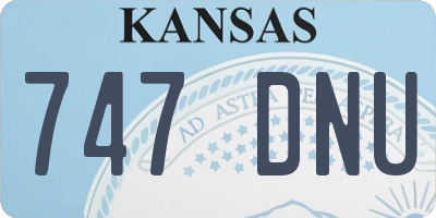 KS license plate 747DNU