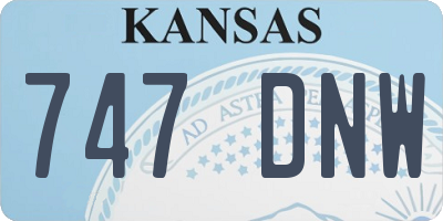 KS license plate 747DNW