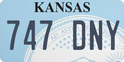 KS license plate 747DNY