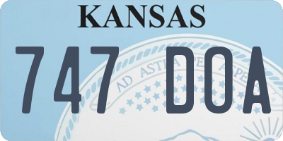 KS license plate 747DOA