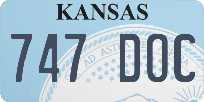KS license plate 747DOC