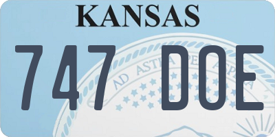 KS license plate 747DOE