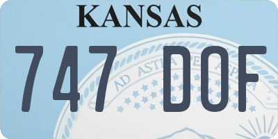 KS license plate 747DOF