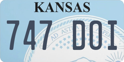KS license plate 747DOI