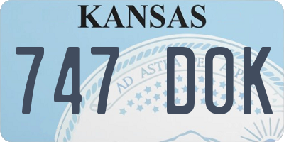 KS license plate 747DOK