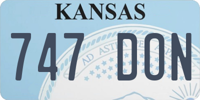 KS license plate 747DON