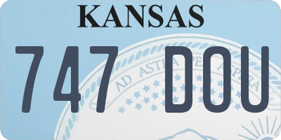 KS license plate 747DOU