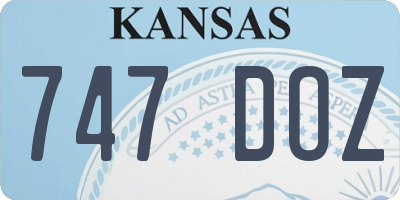 KS license plate 747DOZ