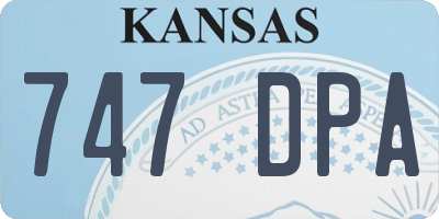 KS license plate 747DPA