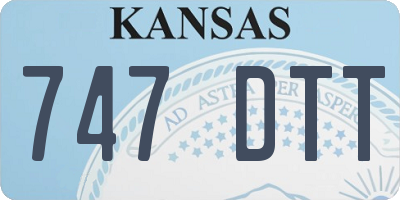 KS license plate 747DTT