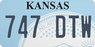 KS license plate 747DTW